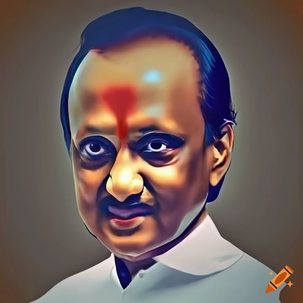 Picture of Ajit Pawar with stunning details and beautiful face and cartoonistic effect