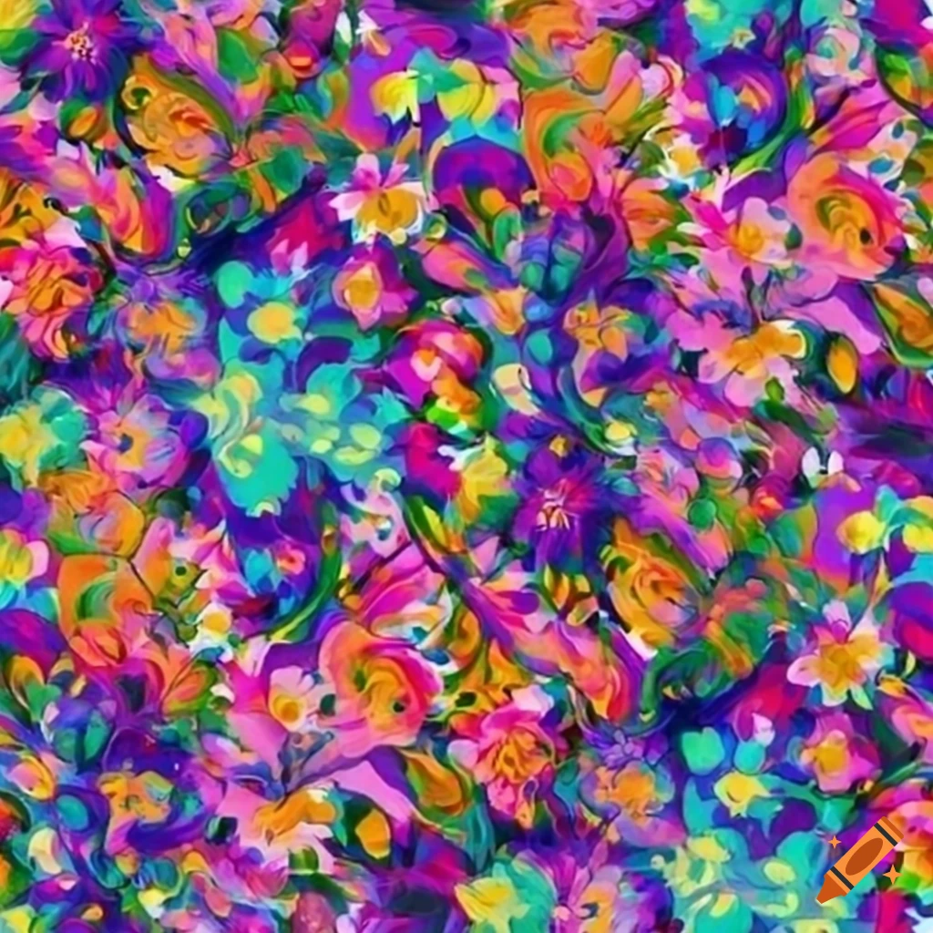 Colorful floral pattern on Craiyon