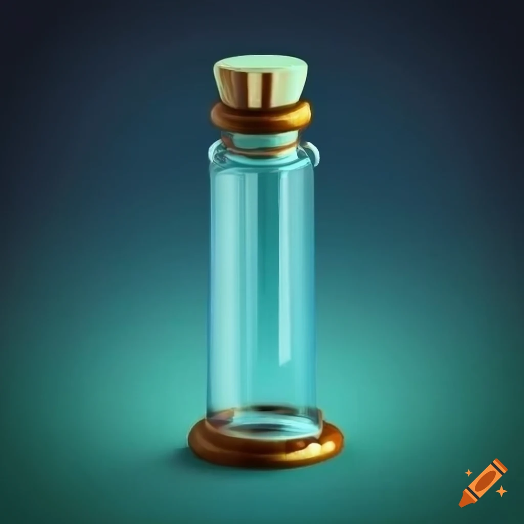 A small empty vial in a fantasy style on Craiyon
