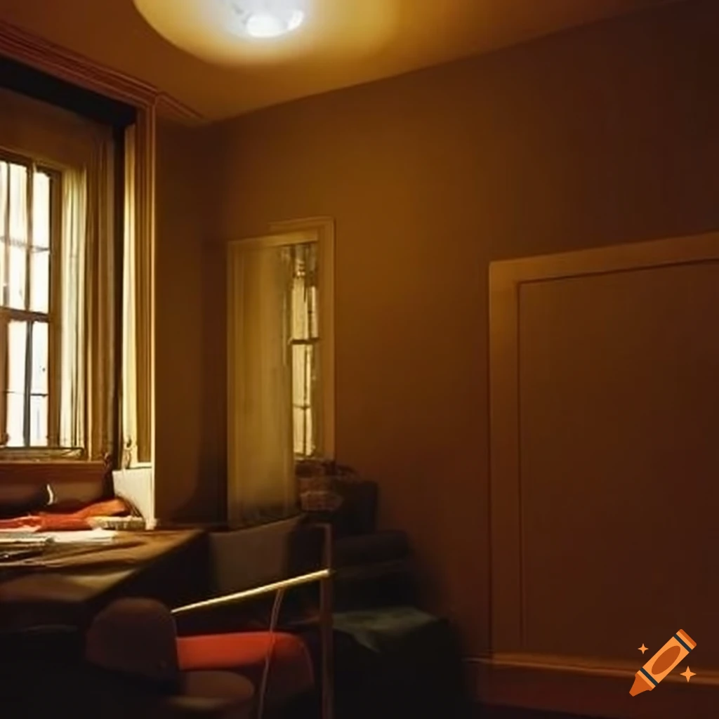 Dull lights from obscured rooms all the way down