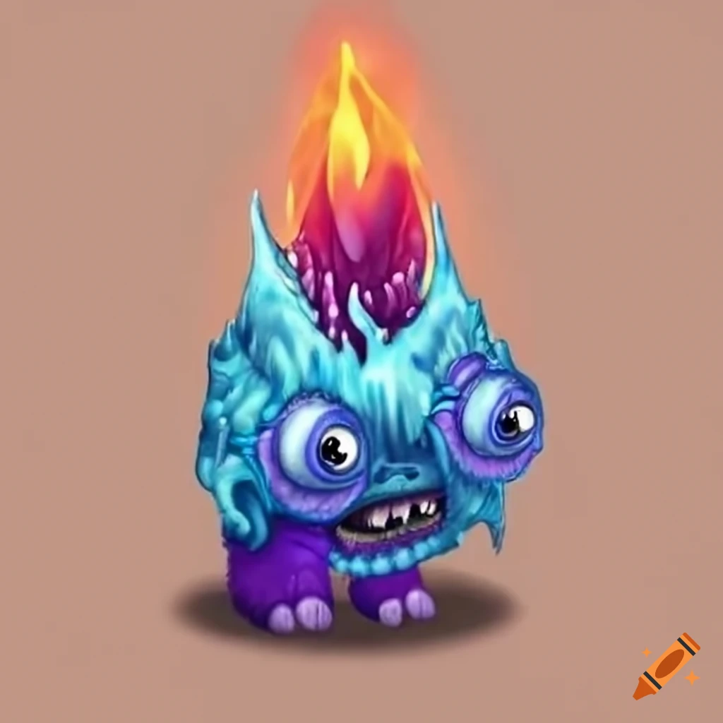 A my singing monsters firecrystal candle monster on Craiyon