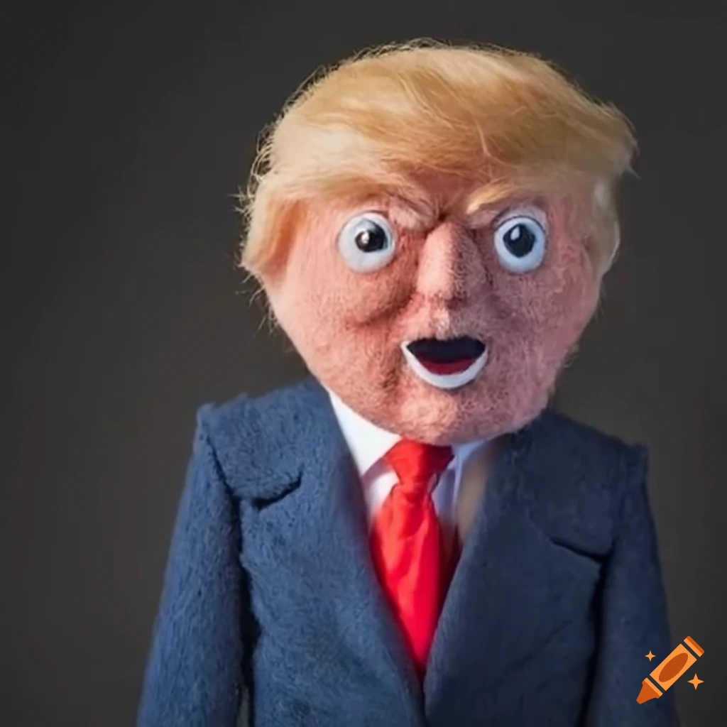 Donald trump as a felt puppet
