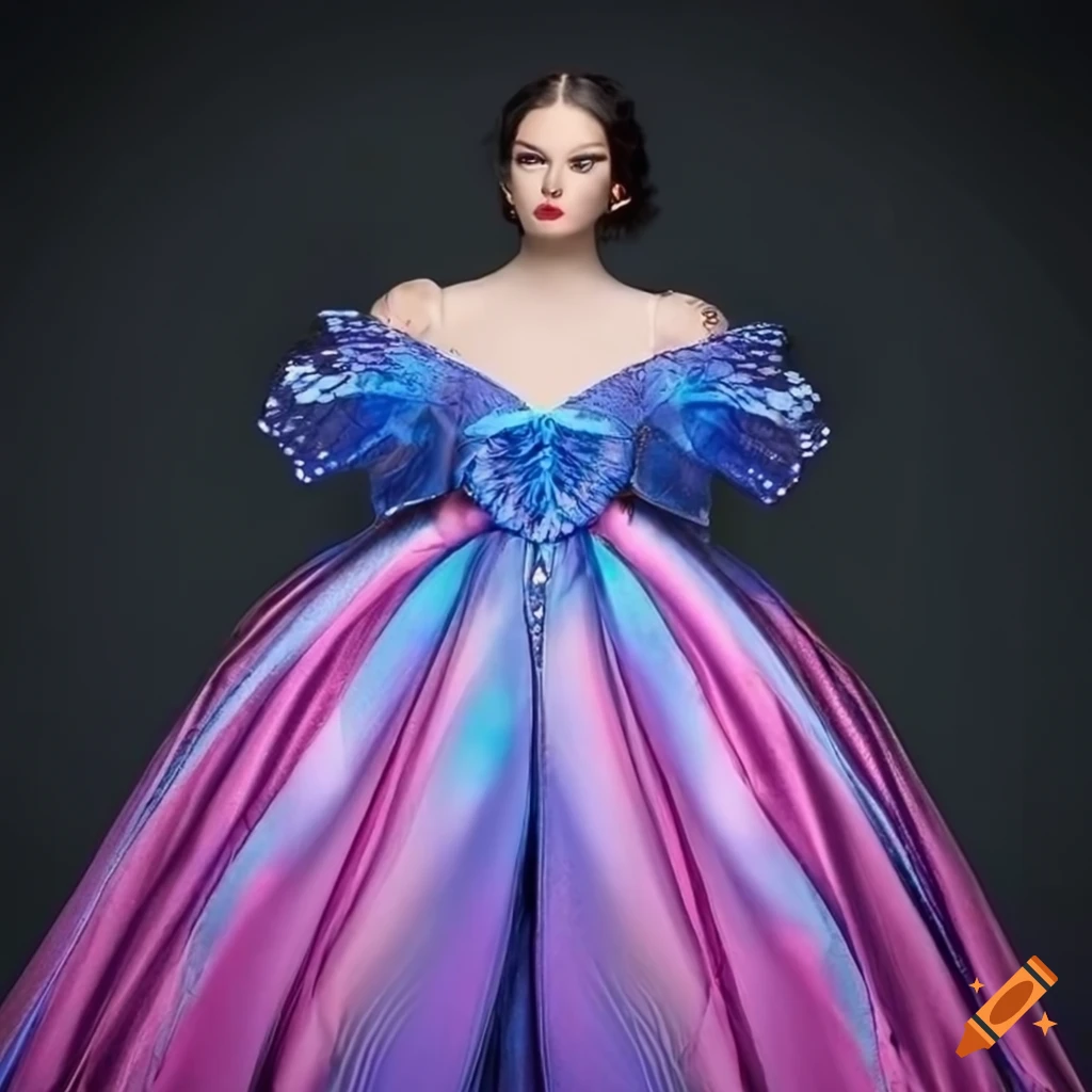 princess polly baby blue dress Girls Blue Butterfly Printed One Shoulder Fit And Flared Midi Dress main image 1