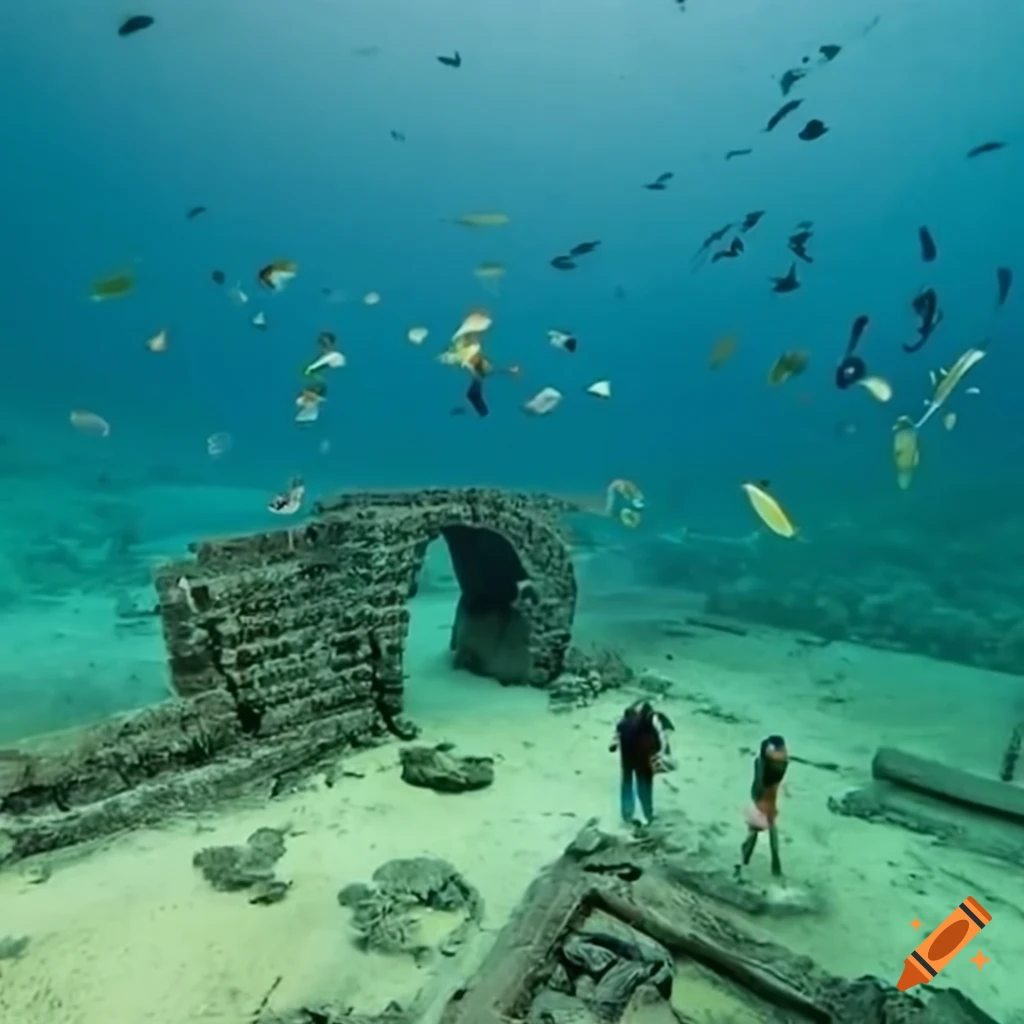 Exploring underwater ruins