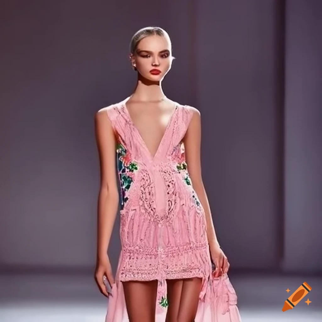 Ss24 runway collection showing embroidered mini dresses by mykonos