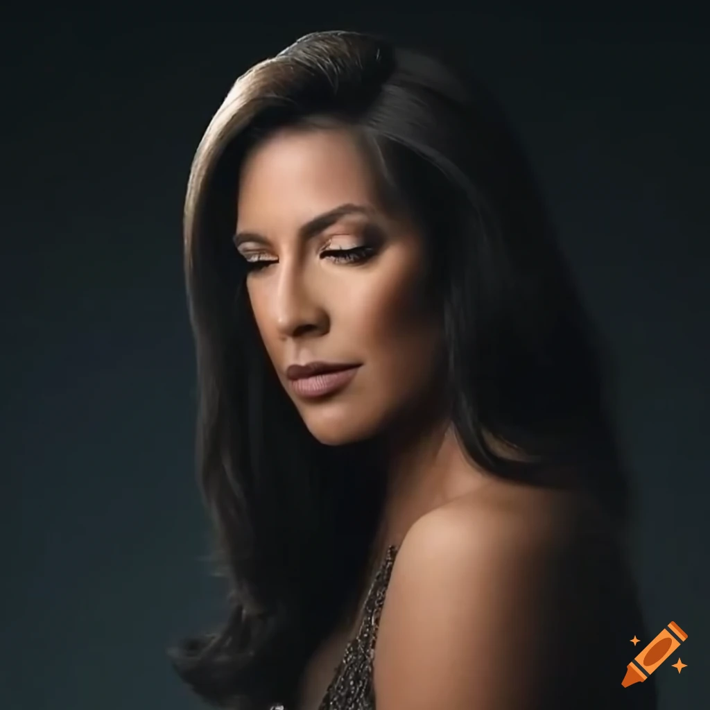 nbc bay area's "Jessica Aguirre" age 48, closeup face, eyes closed, laying on bed, glamour makeup, boudoir portrait