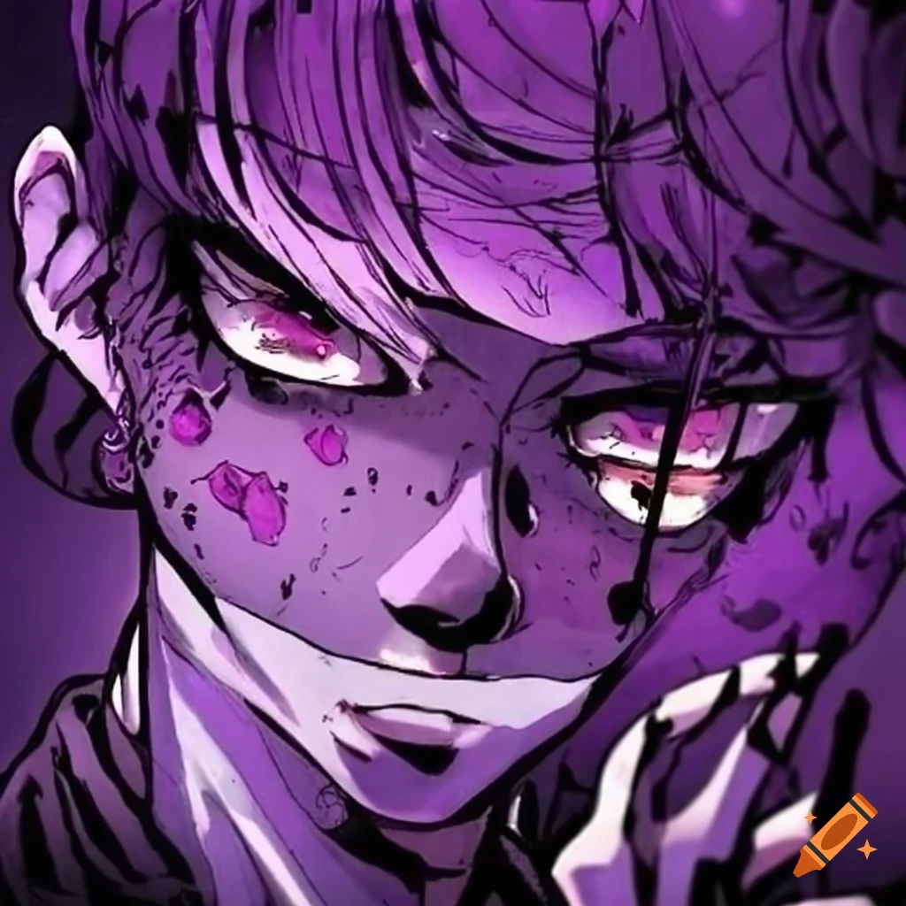 Anime character from the anime tokyo ghoul takizawa seido in the form of a  ghoul with his quinke. purple eyes, purple highlights, cartoonishness, anime.  hight quality