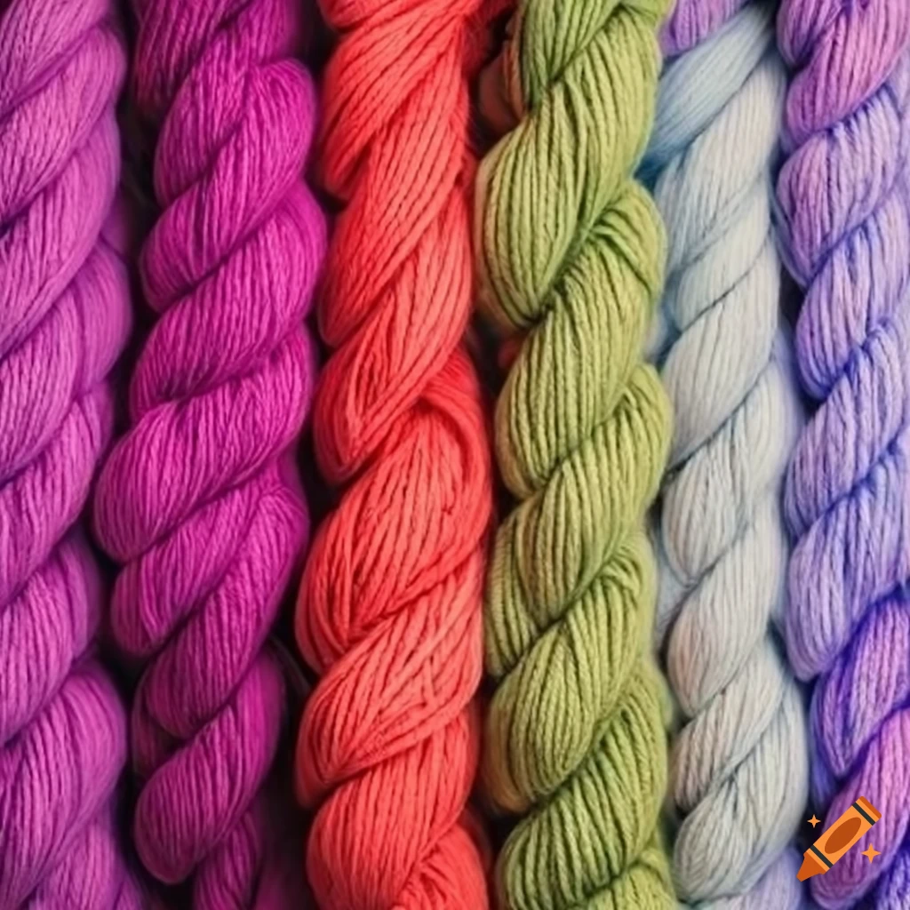 A bundle of colorful yarn for knitting or crocheting on Craiyon