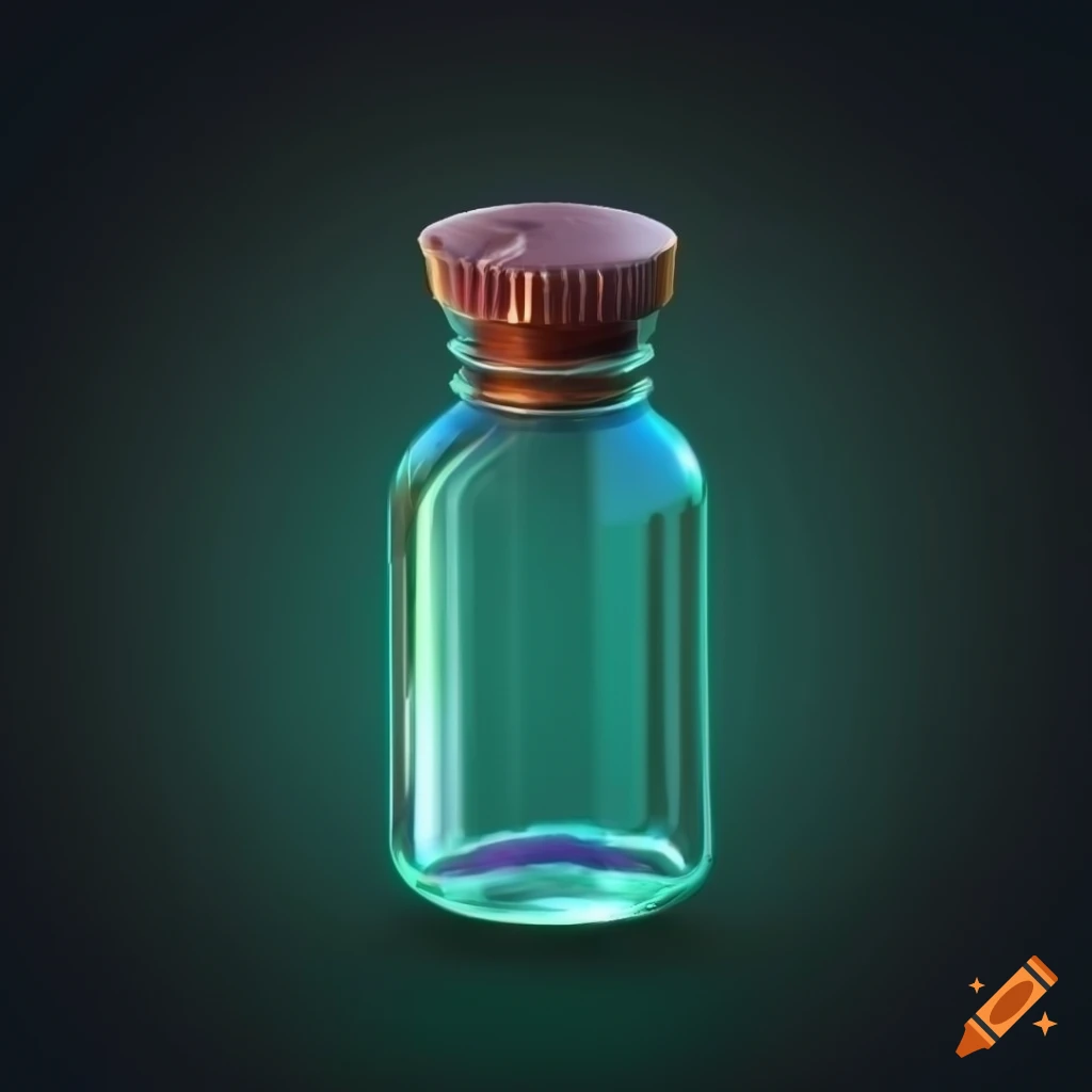 A small empty vial in a fantasy style