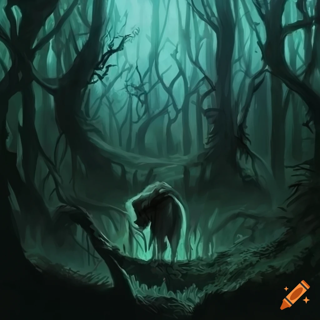 Dark forest fantasy art