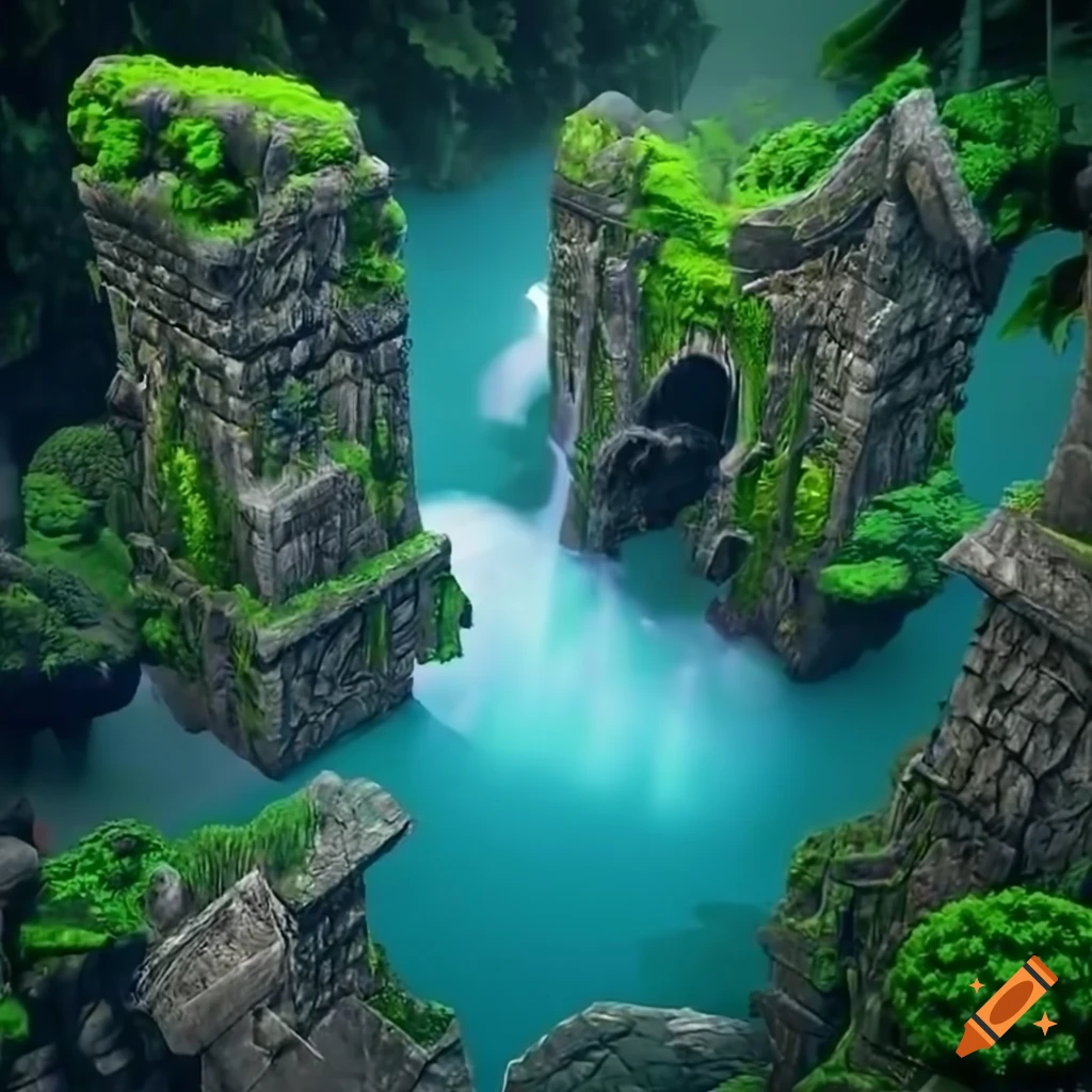N the background between formation from above fantasy RPG game forest ...