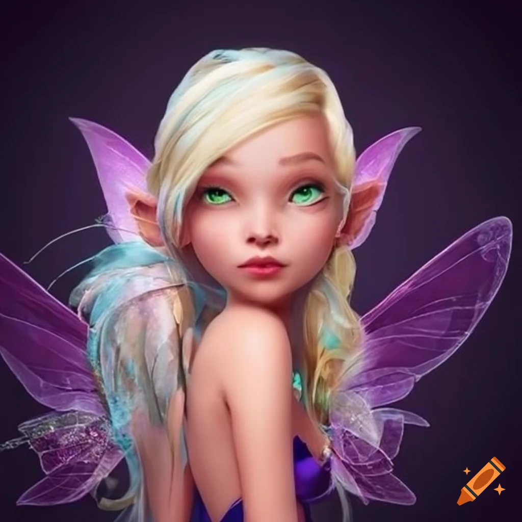 Fairy blonde with wings and ice cream