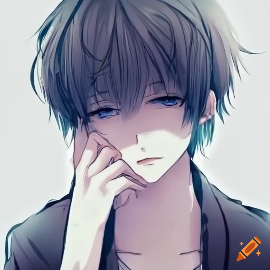 Anime sad boy on Craiyon