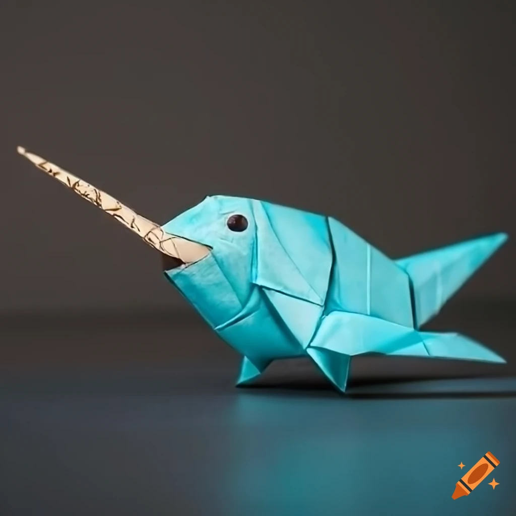 Origami narwhal