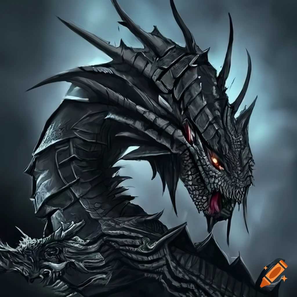 A black armored dragon