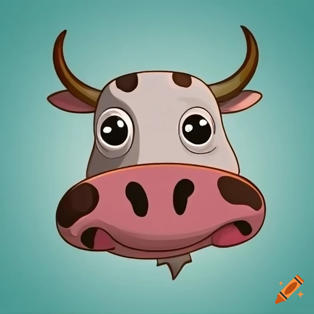 cartoon cow face