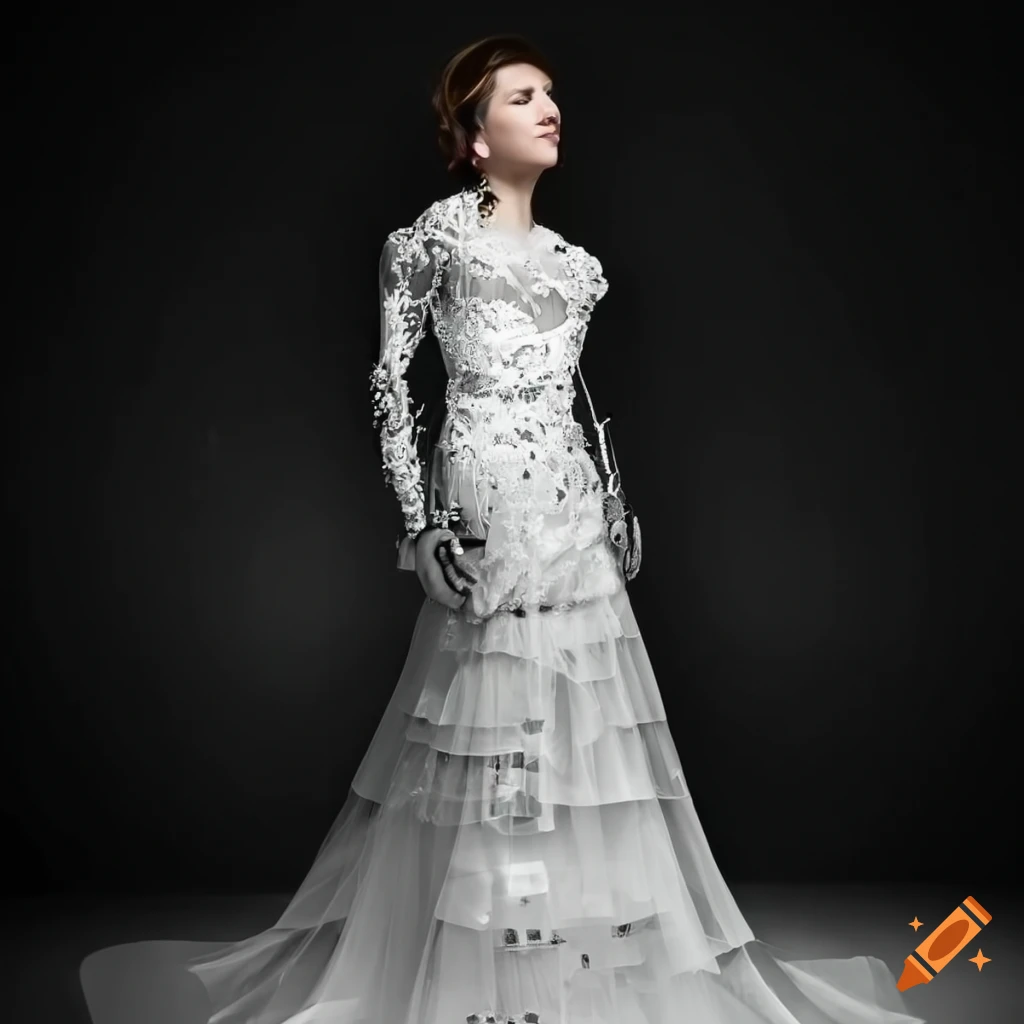 Stunning crystal-studded princess wedding dress on Craiyon