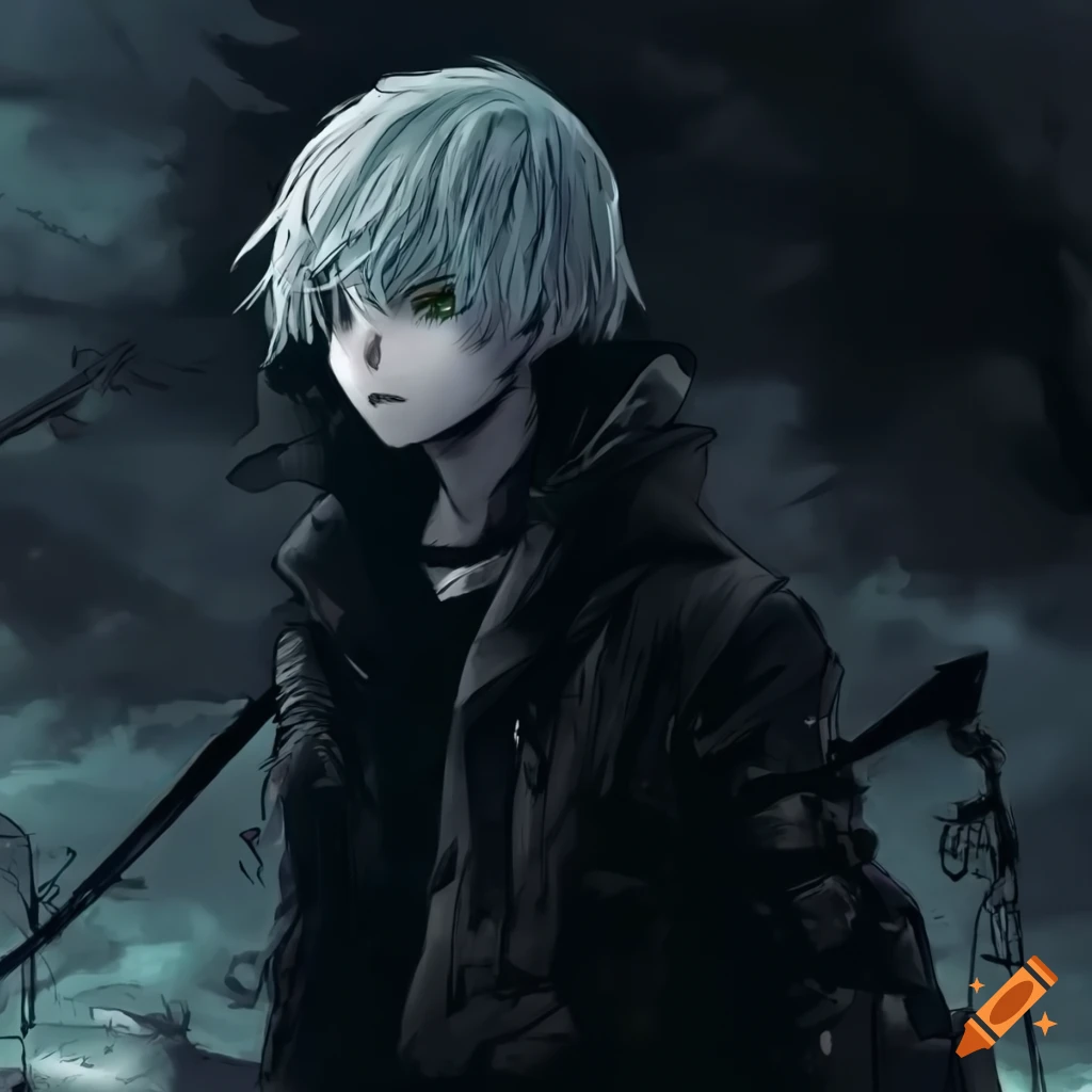 Download A mysterious yet captivating dark anime boy Wallpaper