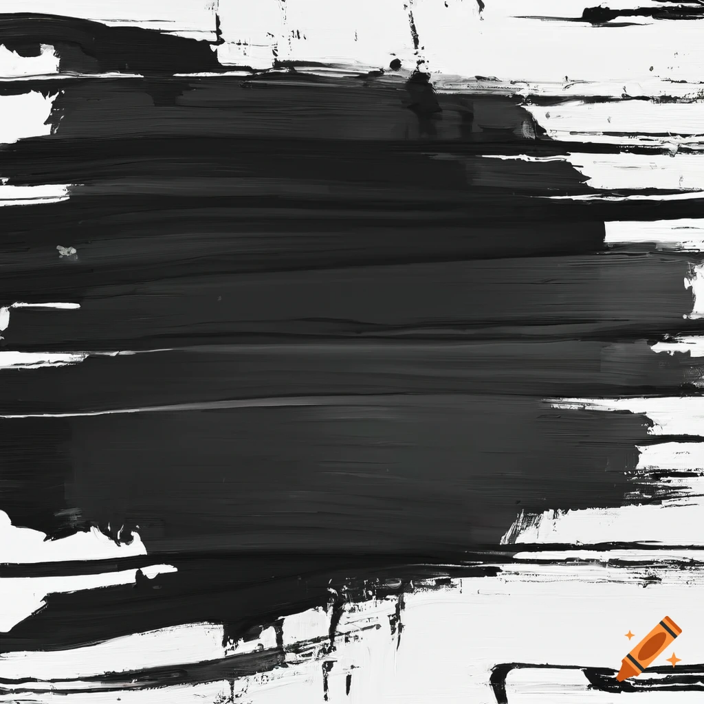 Abstract painting of black and white tones with big brush strokes