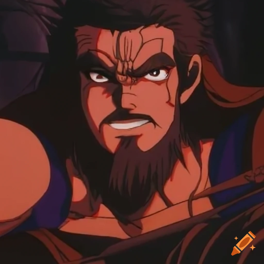 80-90's anime ova, male old bearded wizard 'ninja scroll' 'vampire