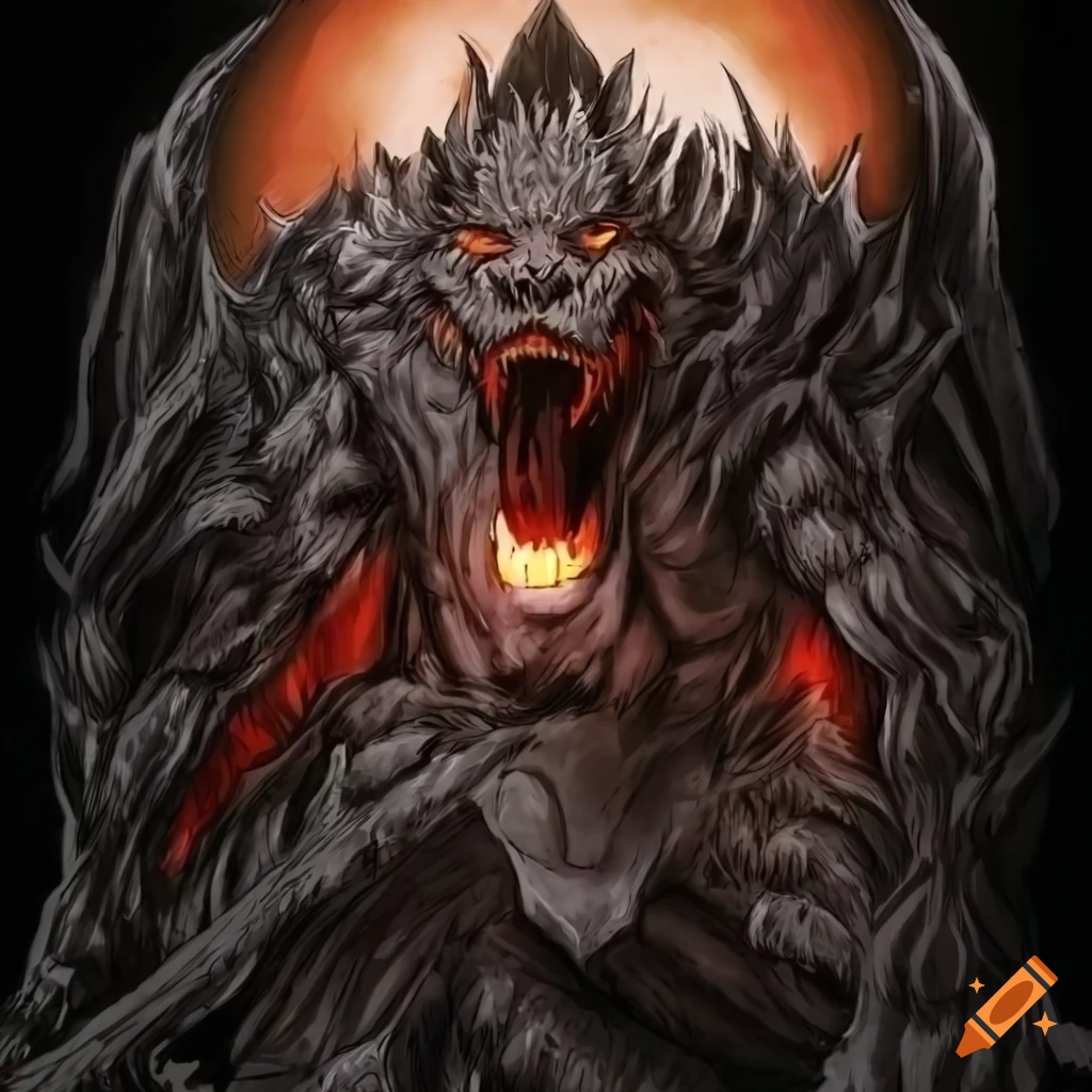 Berserk (manga) (anime) by kentaro miura, guts, berserker armor, beast of  darkness unleashes, werewolf, wolf apostle, barytes berserk dark  elementals, wolf, hell-hound, fenrir wolf