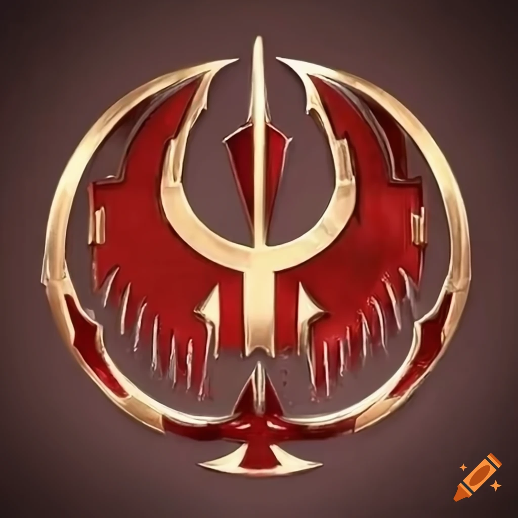 Metallic crimson star wars republic insignia on Craiyon