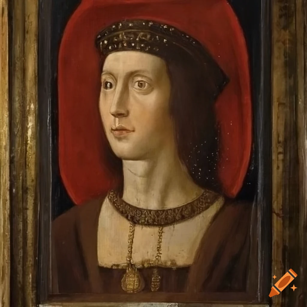Medieval portrait of a king, oil painting