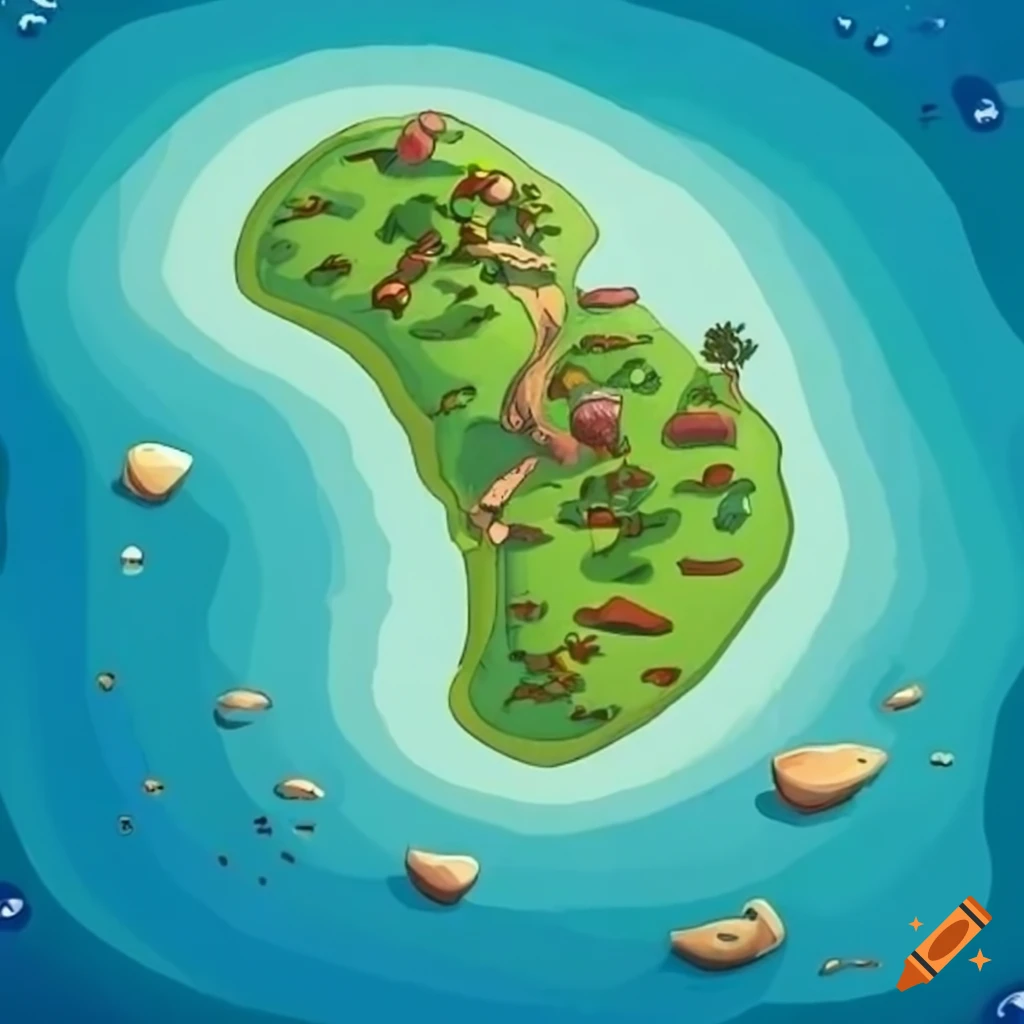 island map cartoon