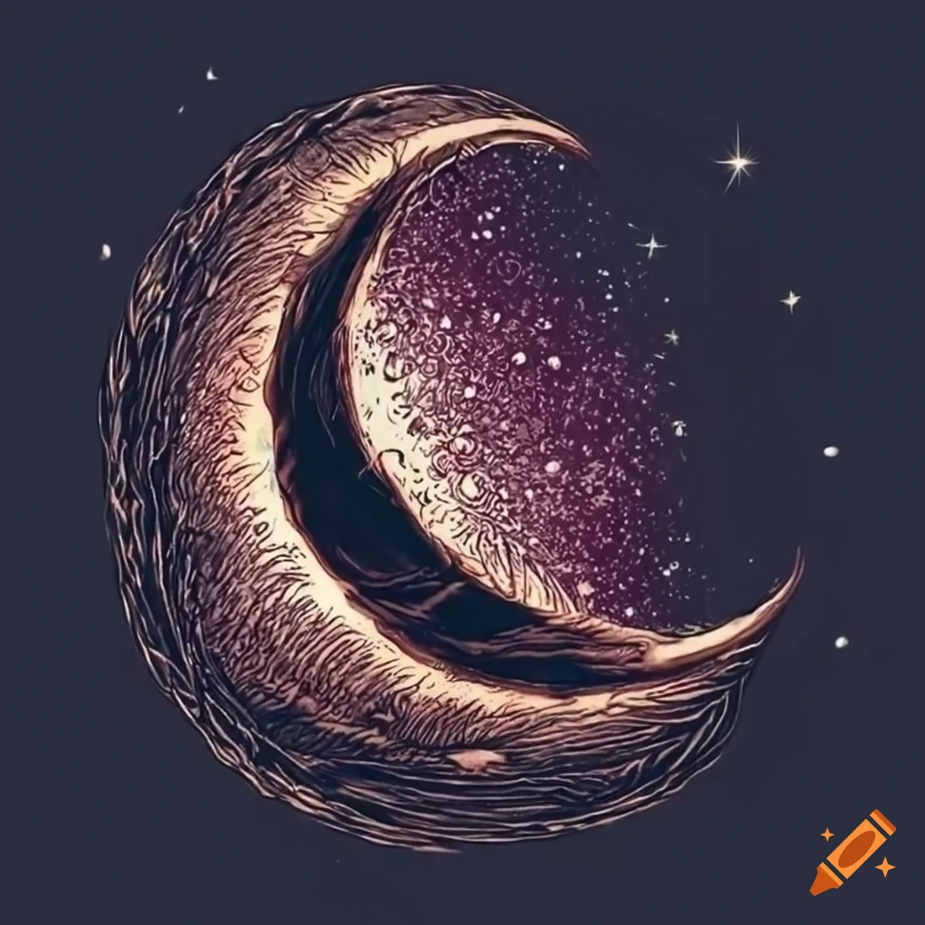 Floral Moon Logo. Beauty Black Moon Tattoo. Celestial Crescent Isolated  Vector. Hand Drawing Sky Element Stock Illustration - Illustration of hand,  isolated: 207368314