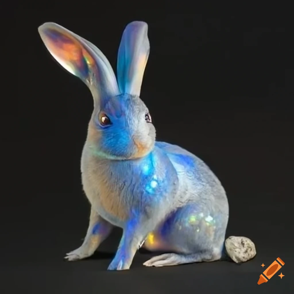 Rabbit made of opal on Craiyon