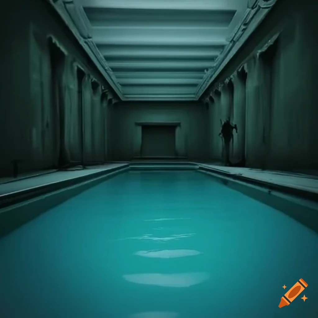 Creepy liminal pool on Craiyon