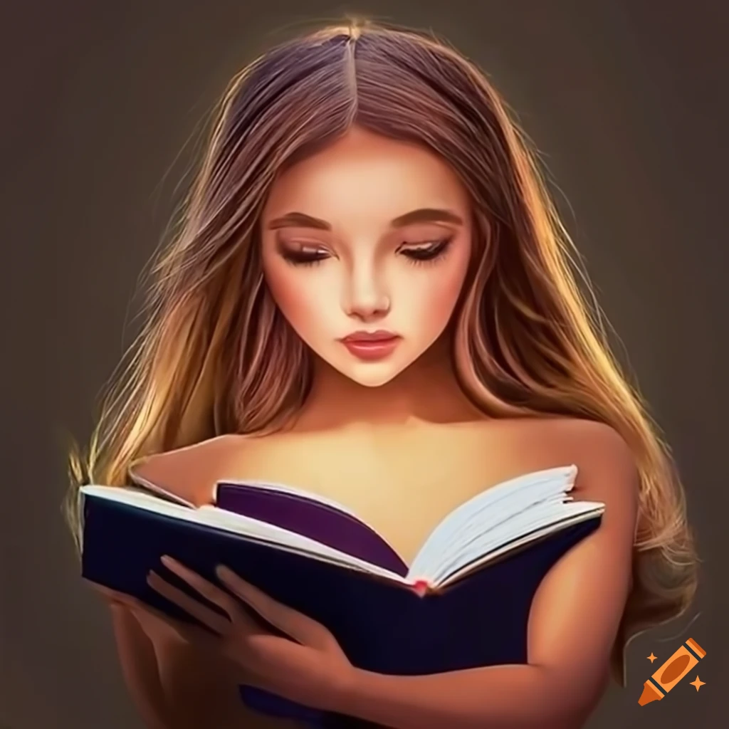 Reading Girl - Girl Reading Book Drawing
