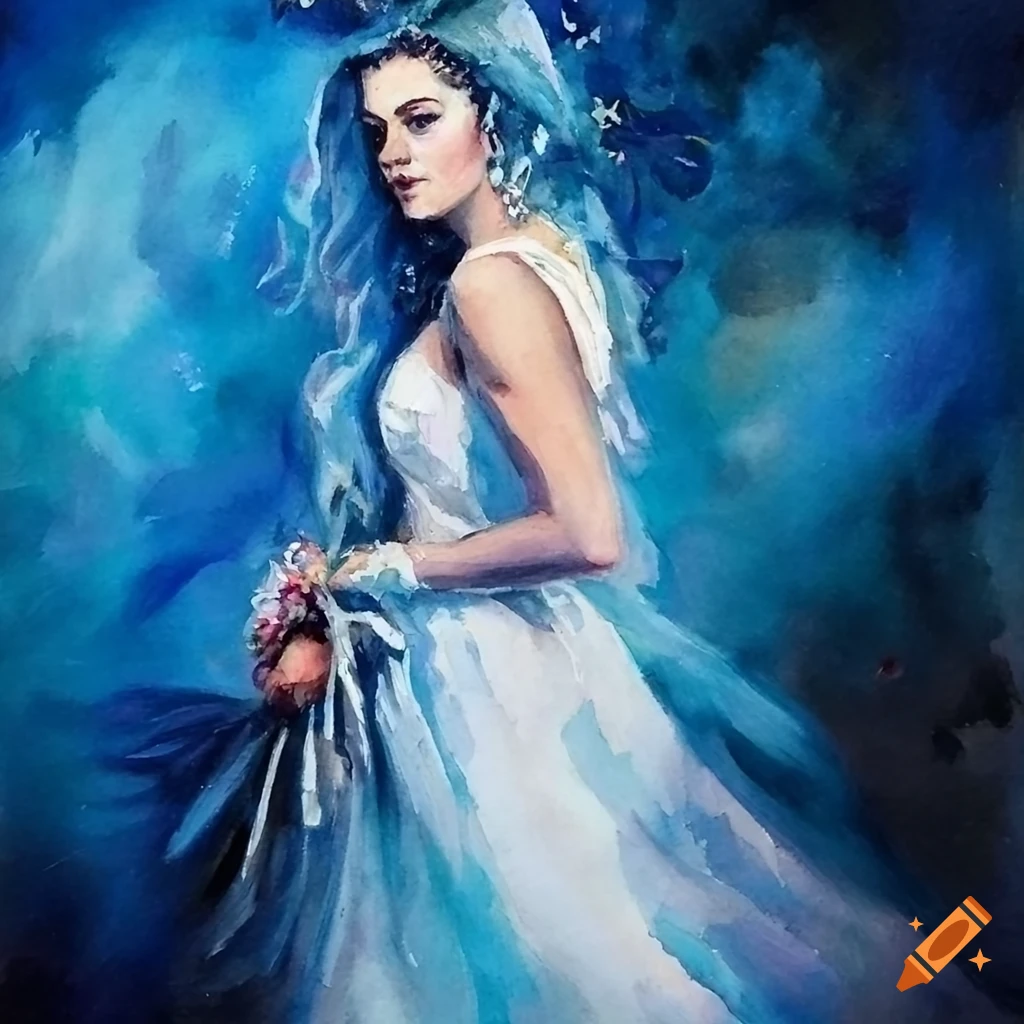 Beautiful portrait, of a beautiful woman, with strongly defined blue