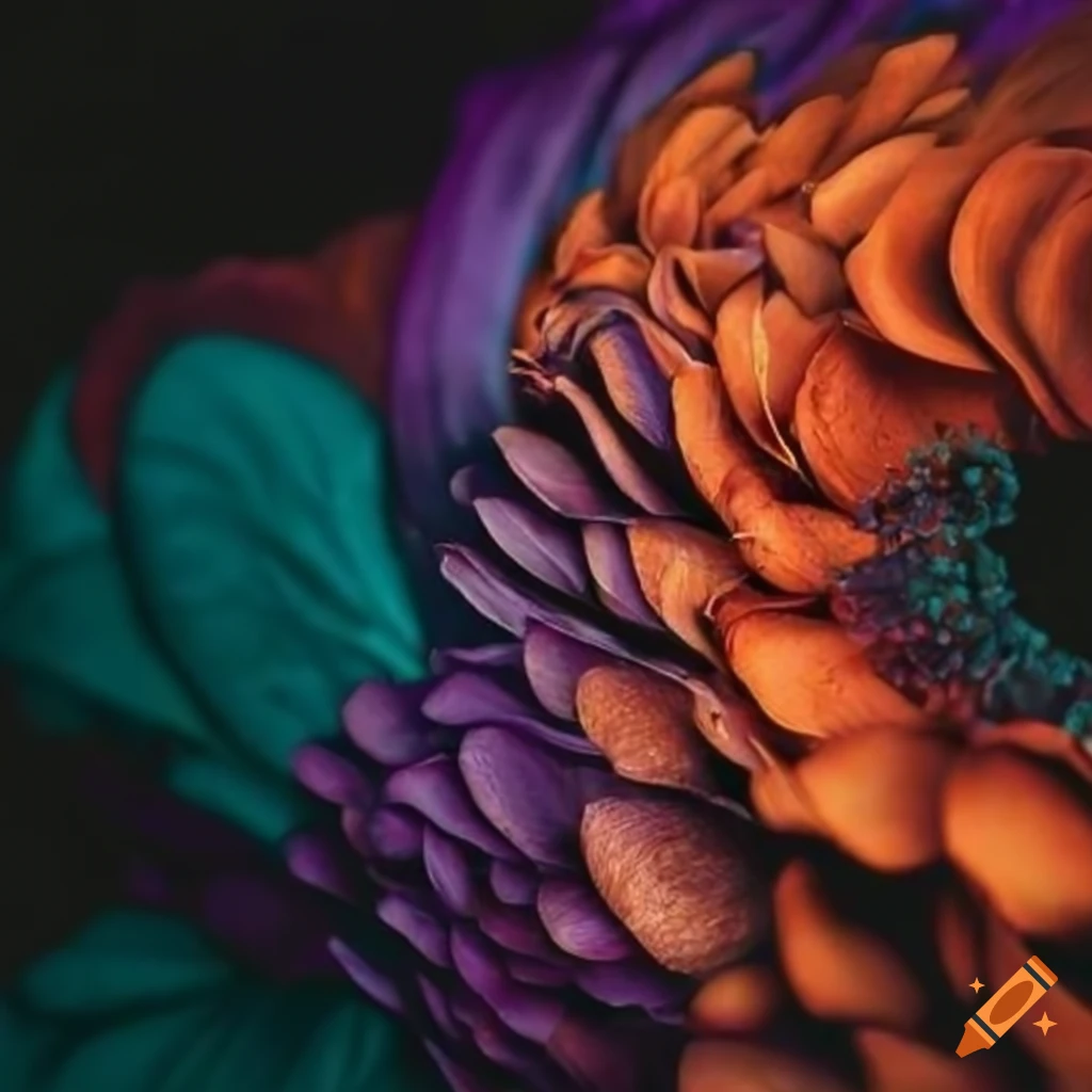 A mesmerizing dramatic flower arrangement of purple dark teal raspberry ...