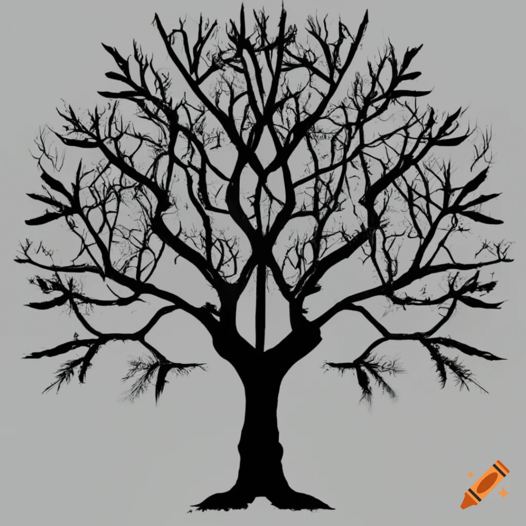 maple tree clip art black and white