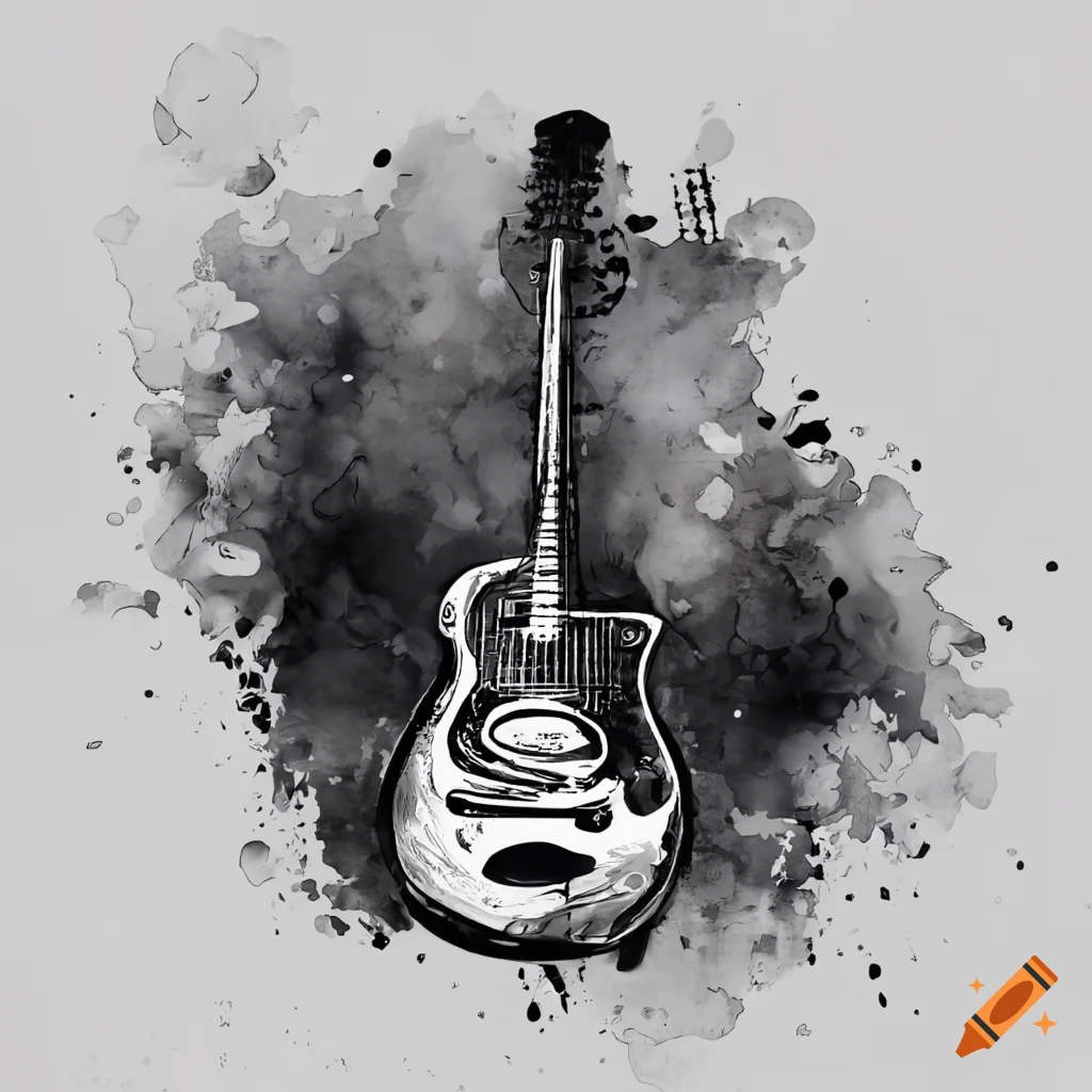 Mans Hand Playing Guitar Pencil Drawing Stock Illustration 1524131105 |  Shutterstock
