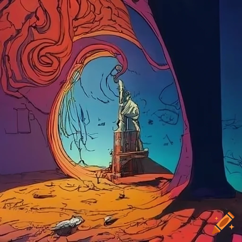 Moebius machine art on Craiyon