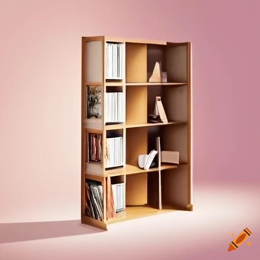 Mueble de madera con cajones y estantes para libros on Craiyon