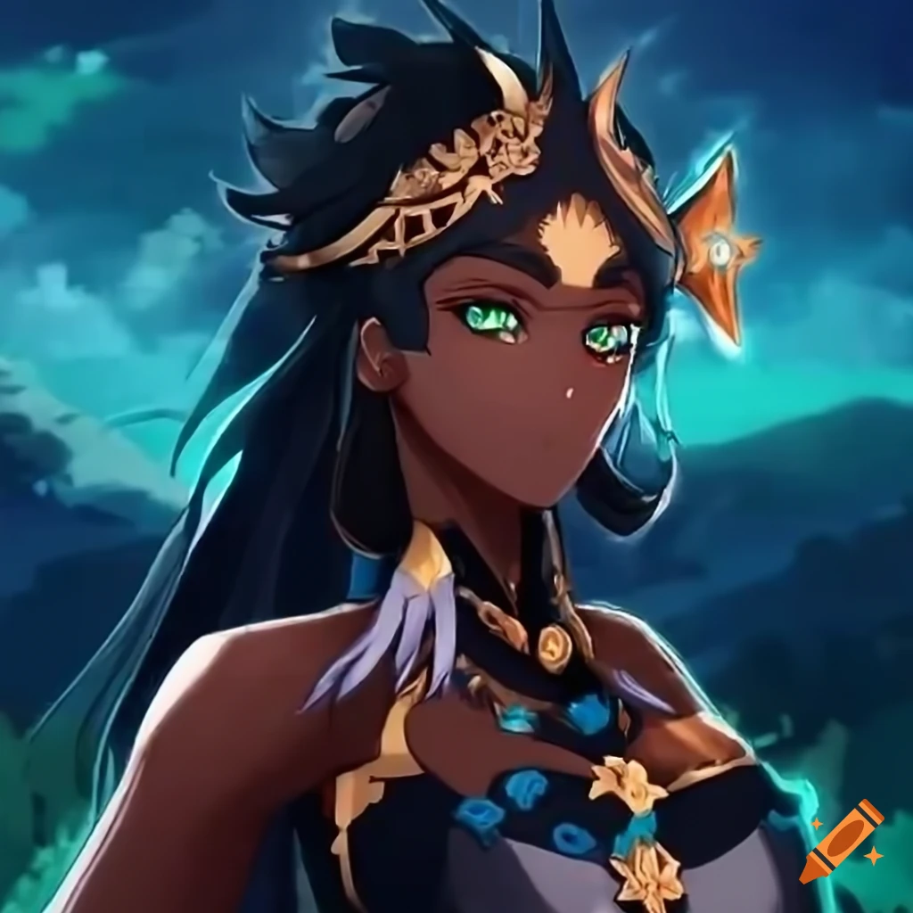 Caribbean arawak character with genshin impact design on Craiyon
