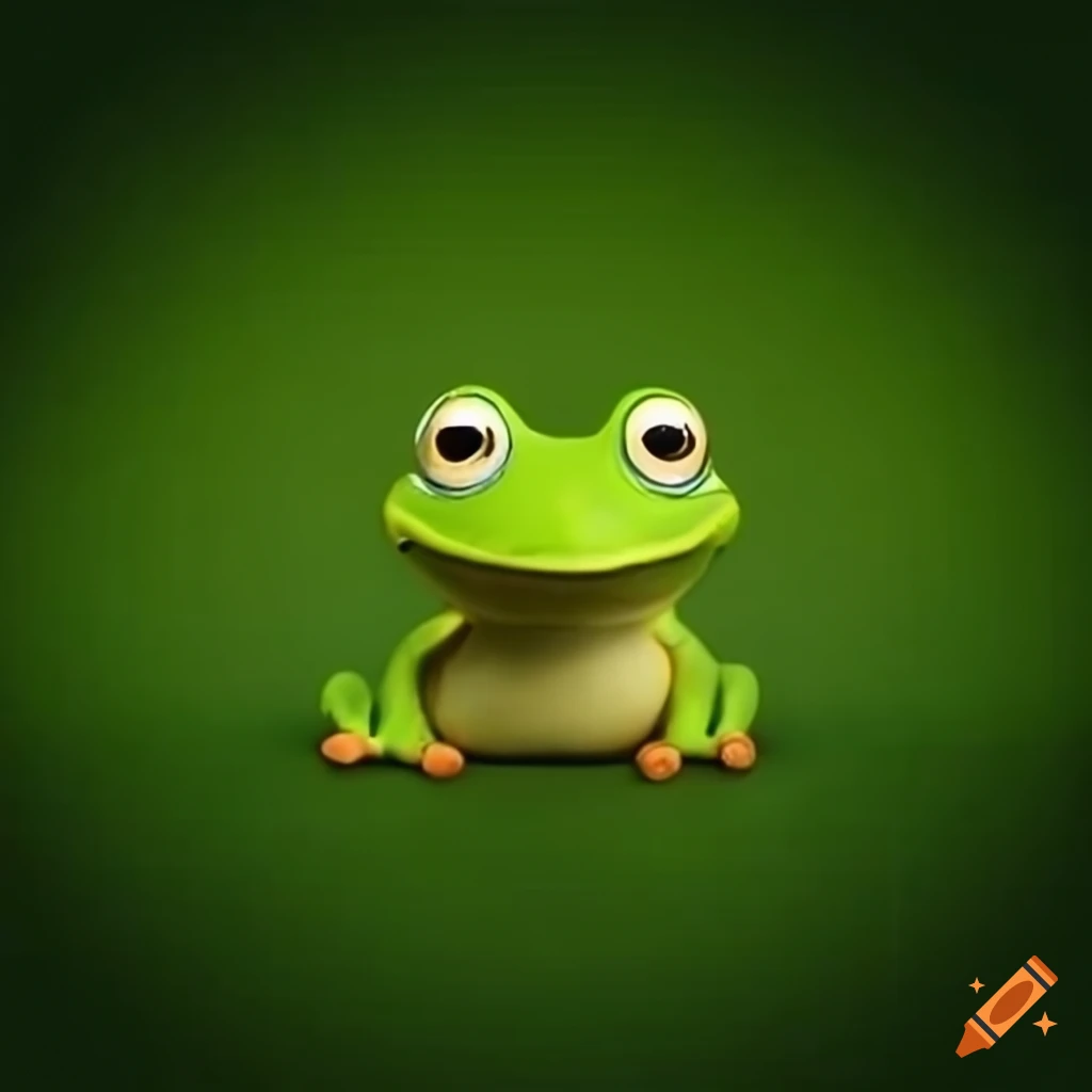 Big cute green frog