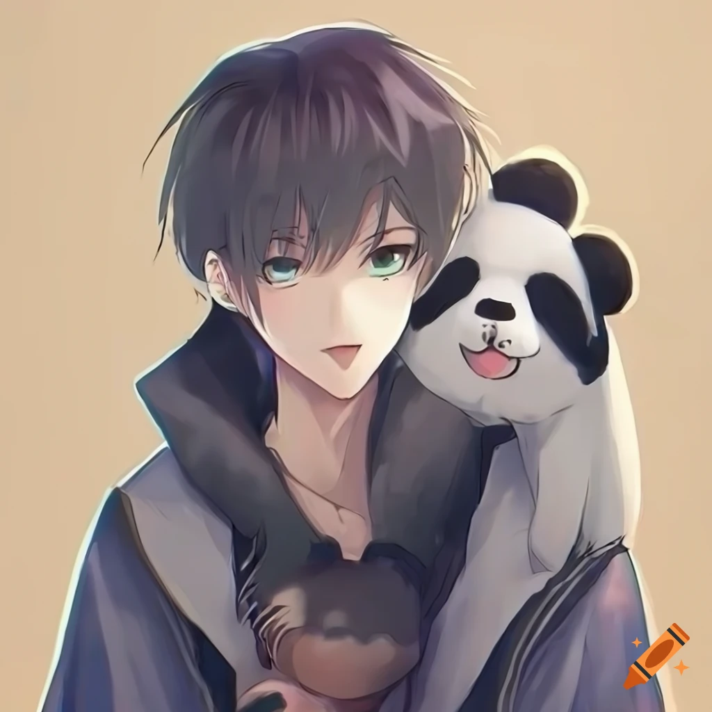boy, anime, panda, cute, manga