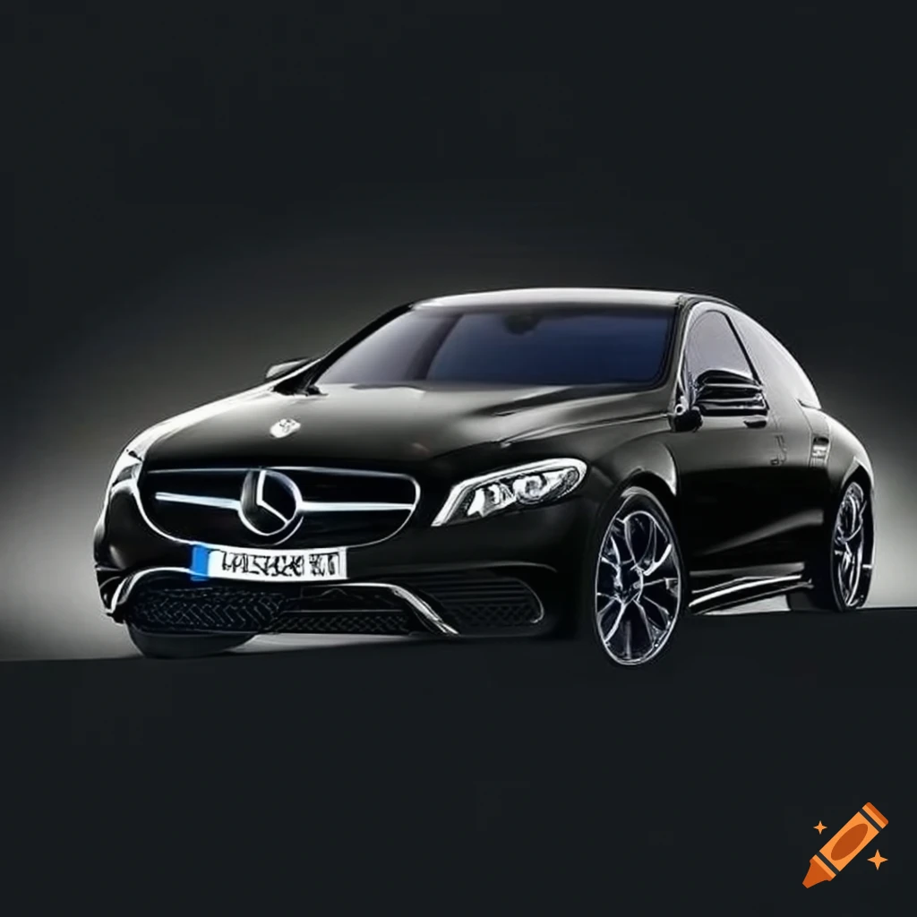Sleek black logo showcasing luxury mercedes e-class on Craiyon