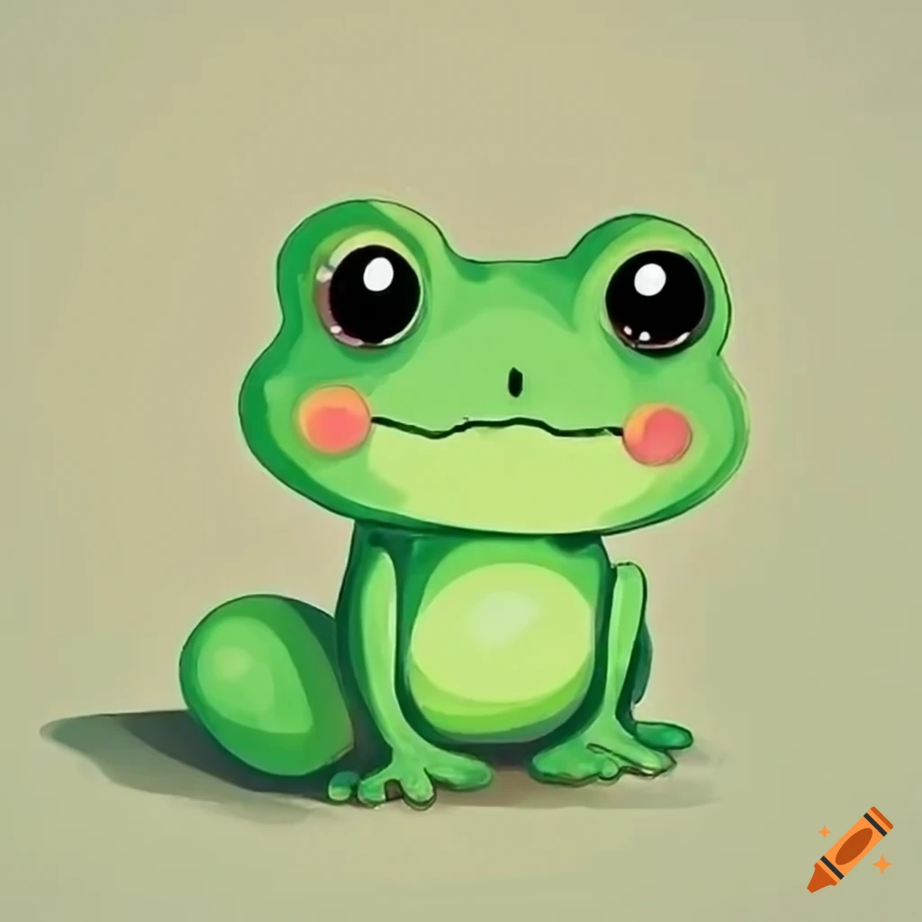 Cute kawaii frog on Craiyon