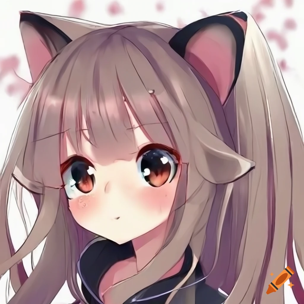 Cute anime cat girl pink on Craiyon