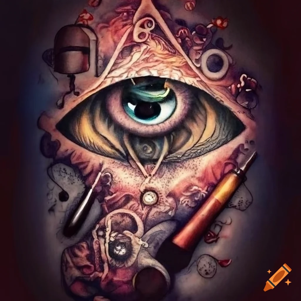 All seeing eye tattoo art vector. Freemason and spiritual symbols. Alchemy,  medieval religion, occultism, spirituality and esoteric tattoo. Magic eye  t-shirt design Stock Vector | Adobe Stock