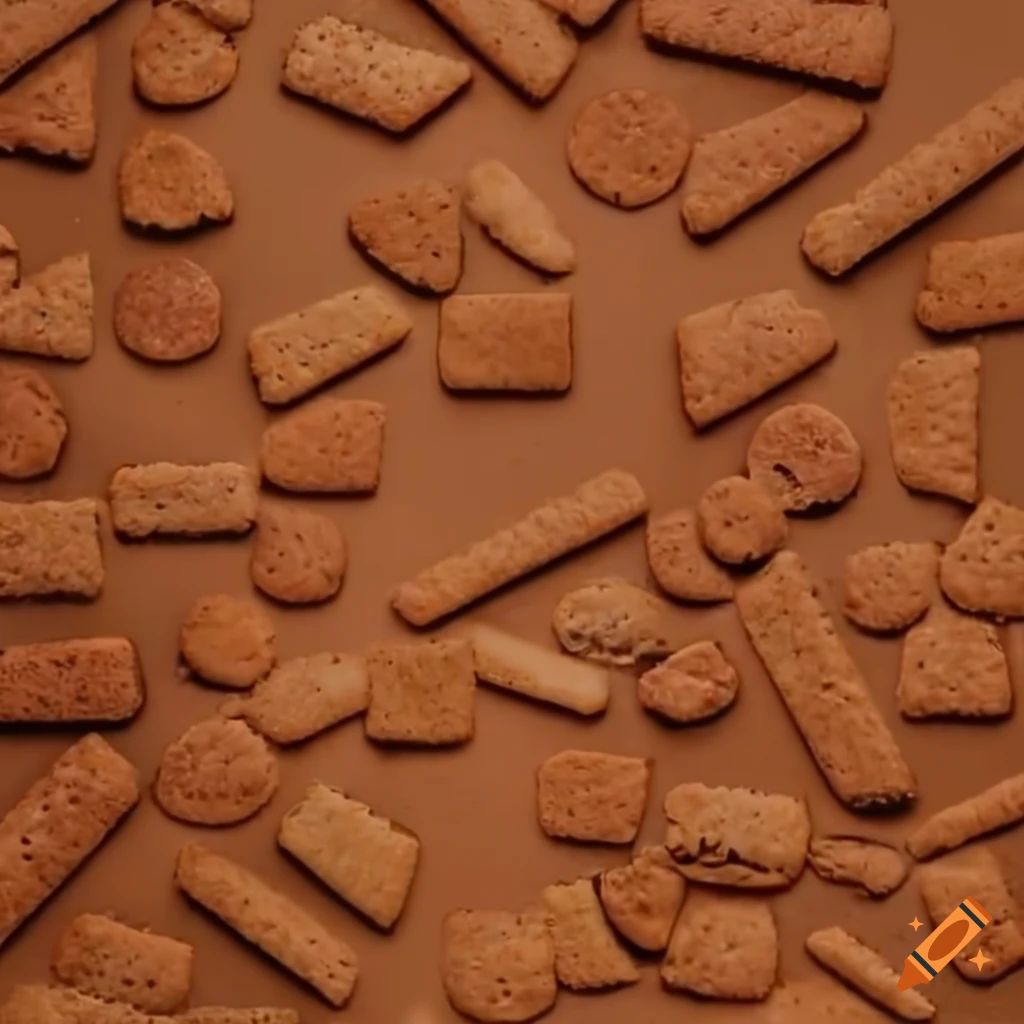 Top view of thin sheets of rectangular cinnamon graham crackers on Craiyon