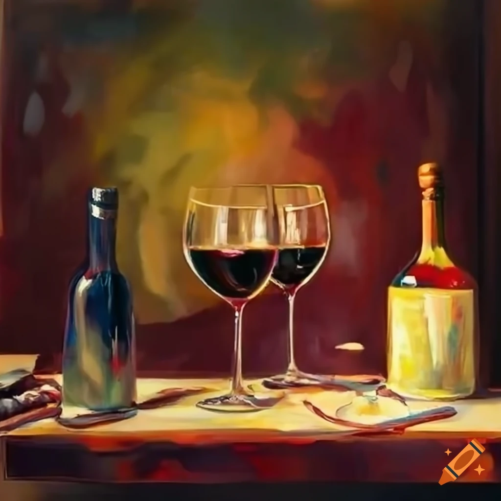Tasting "wine and painting" in the restaurant
