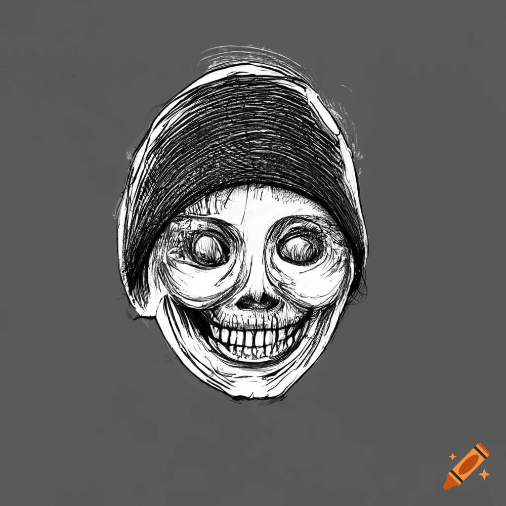 scary smile drawing