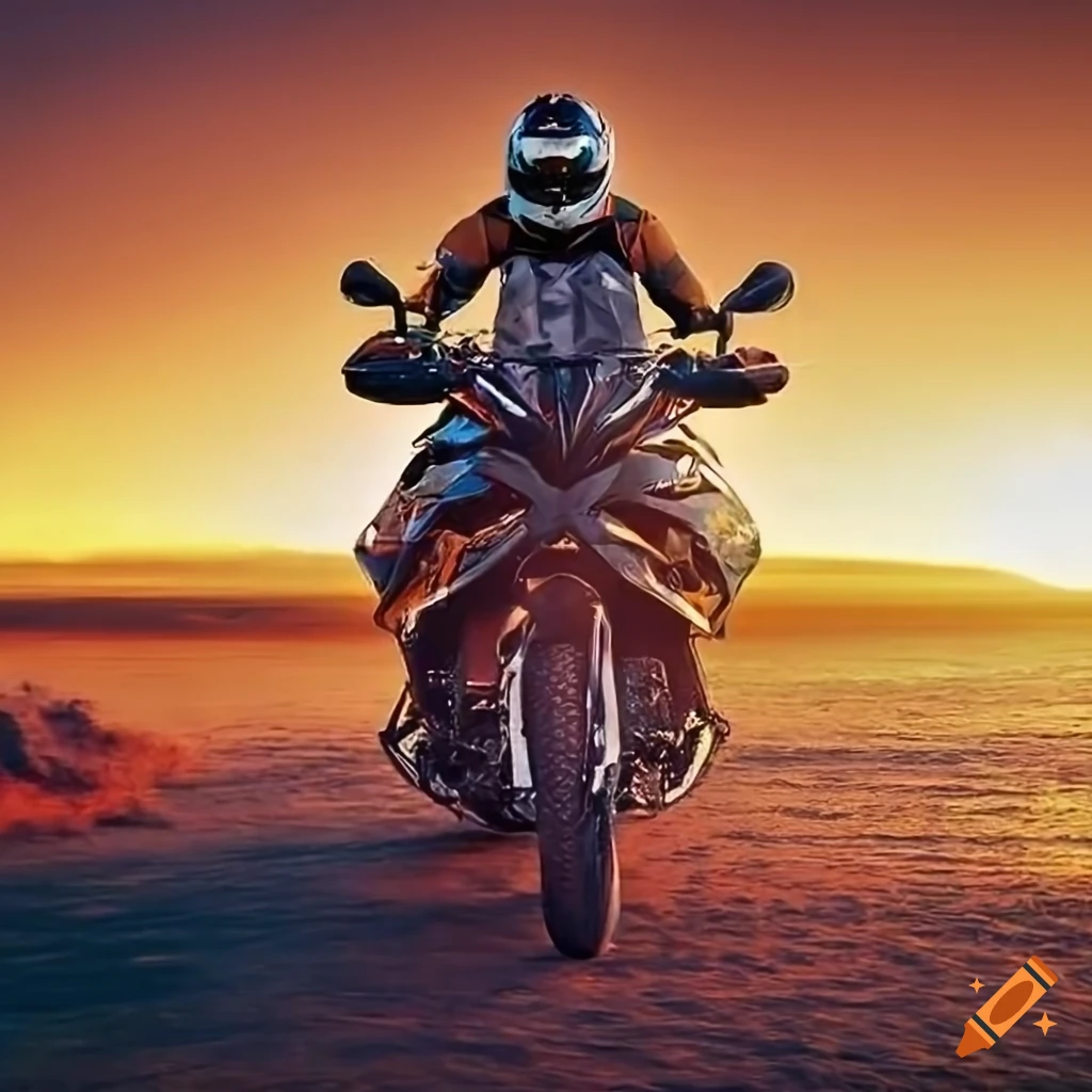 Color photo of an easyrider-themed bmw gs motorcycle in a dramatic