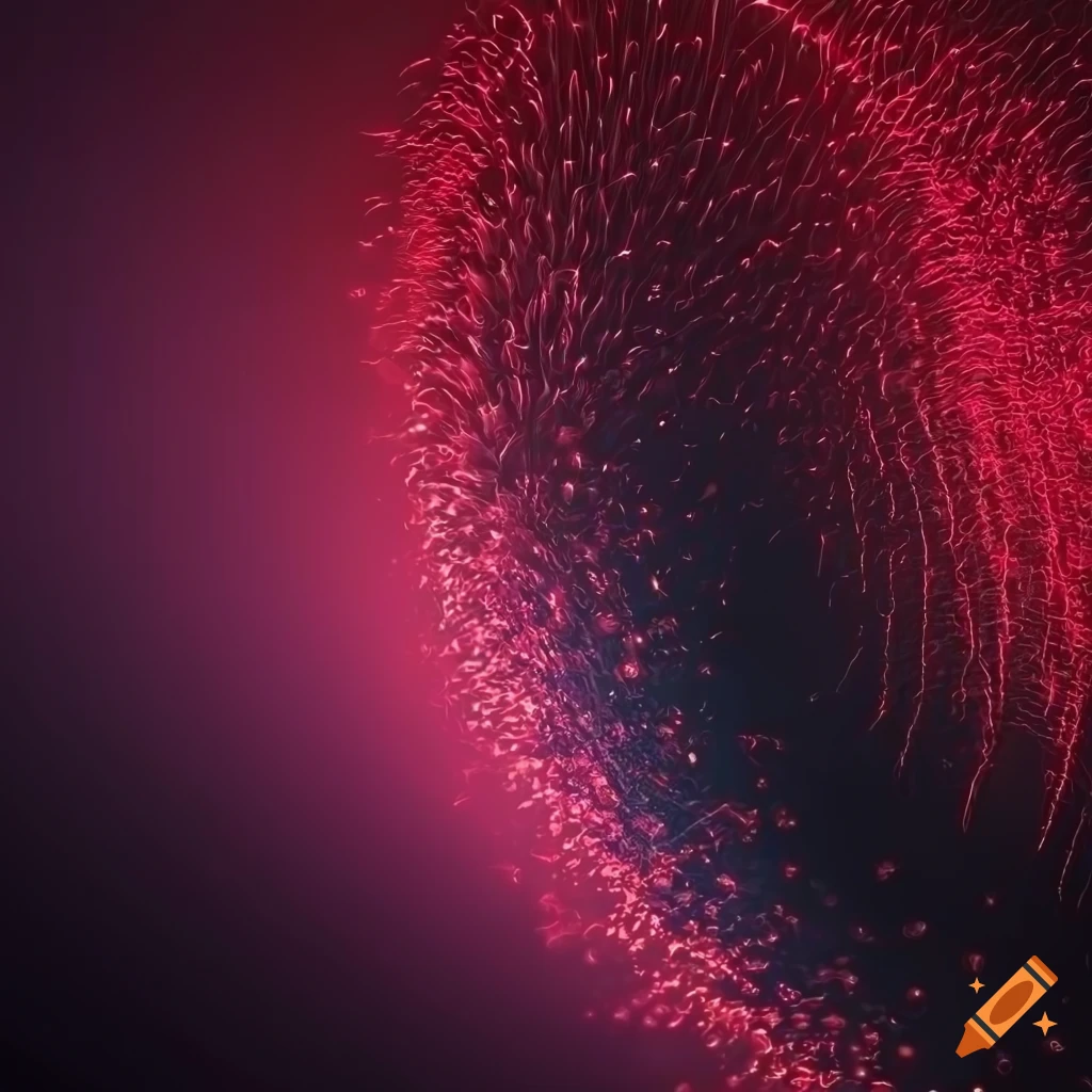 Fondo de pantalla con diferentes matices entre negro, rojo y morado. debe  incluir fuegos artificiales en los mismos tonos de color on Craiyon, image size:1024x1024